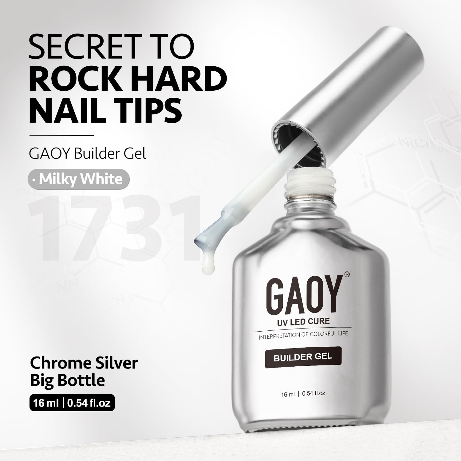 GAOY builder gel packaging with 16ml contents for at-home manicure.