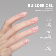 Self-leveling GAOY builder gel delivers smooth, even coverage.