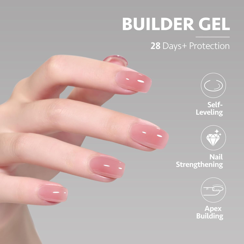 GAOY Builder Gel top coat seal image demonstrates a smooth, glossy final look.