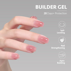 GAOY Builder Gel top coat seal image demonstrates a smooth, glossy final look.