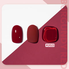GAOY burgundy red gel polish on nail for a rich manicure look