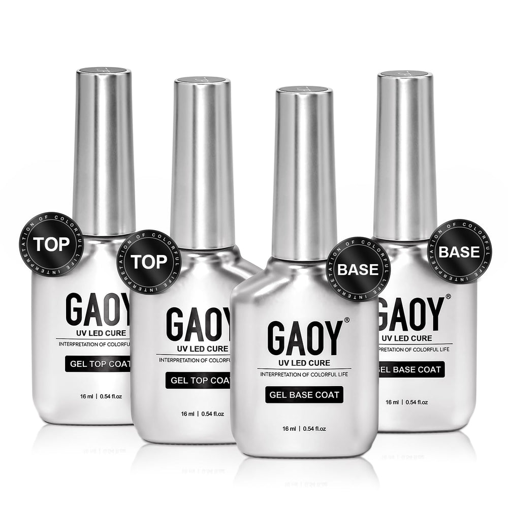 GAOY capa-base cristalina, acabado uniforme y duradero en uñas.
