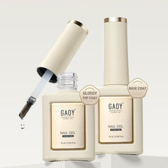 GAOY capa superior brillante, acabado vidrio para uñas y brillo duradero.