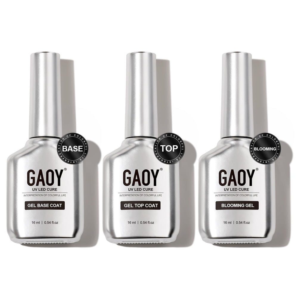 GAOY capa superior de gel con acabado claro, conjunto de 3 frascos 16ml