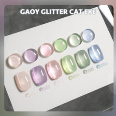 GAOY Cat Eye con brillo holográfico para uñas brillantes en casa.