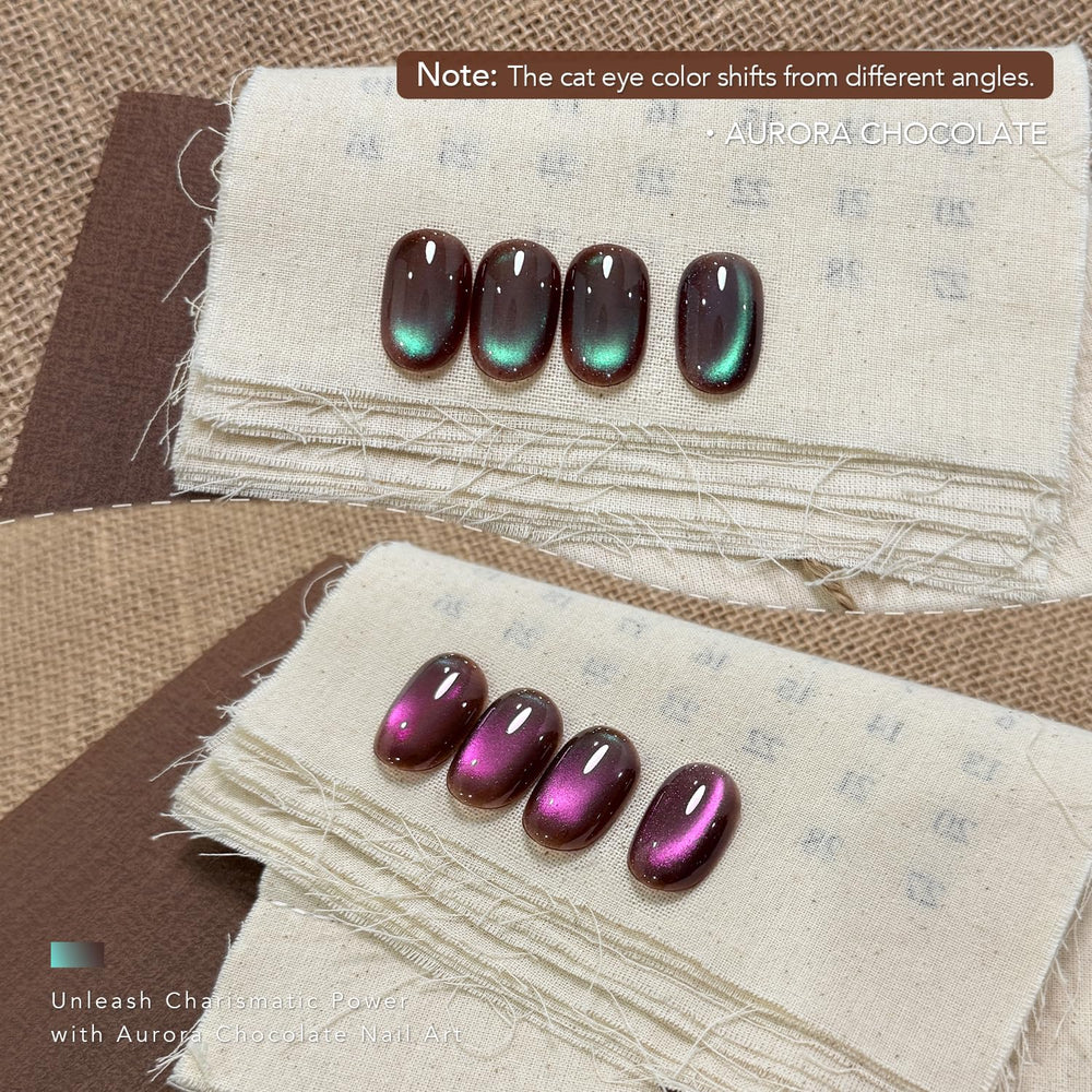 GAOY Cat Eye magnet showcases a reflective holographic finish during curing.