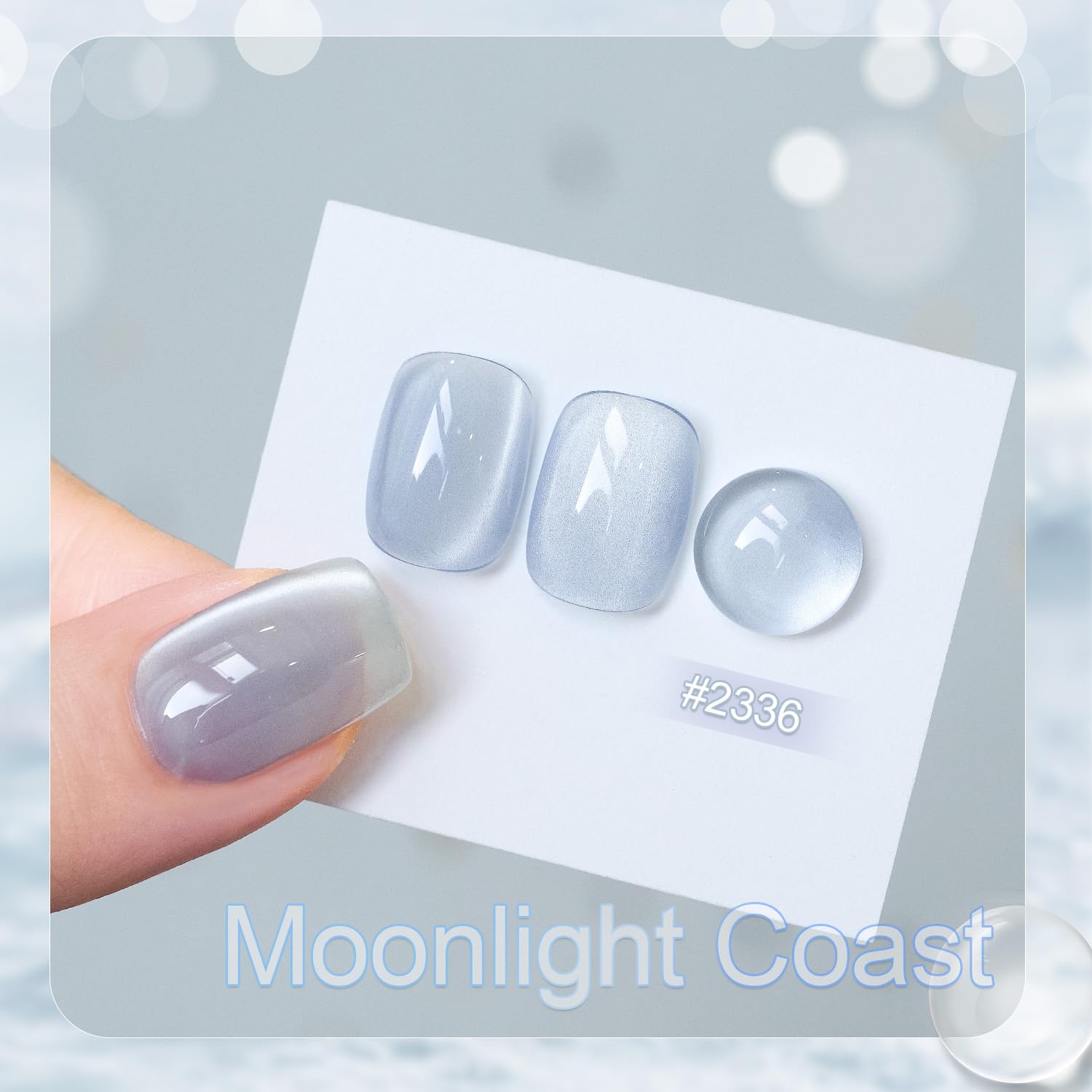 GAOY Cat Eye magnet in use creating patterned reflections on the gel surface