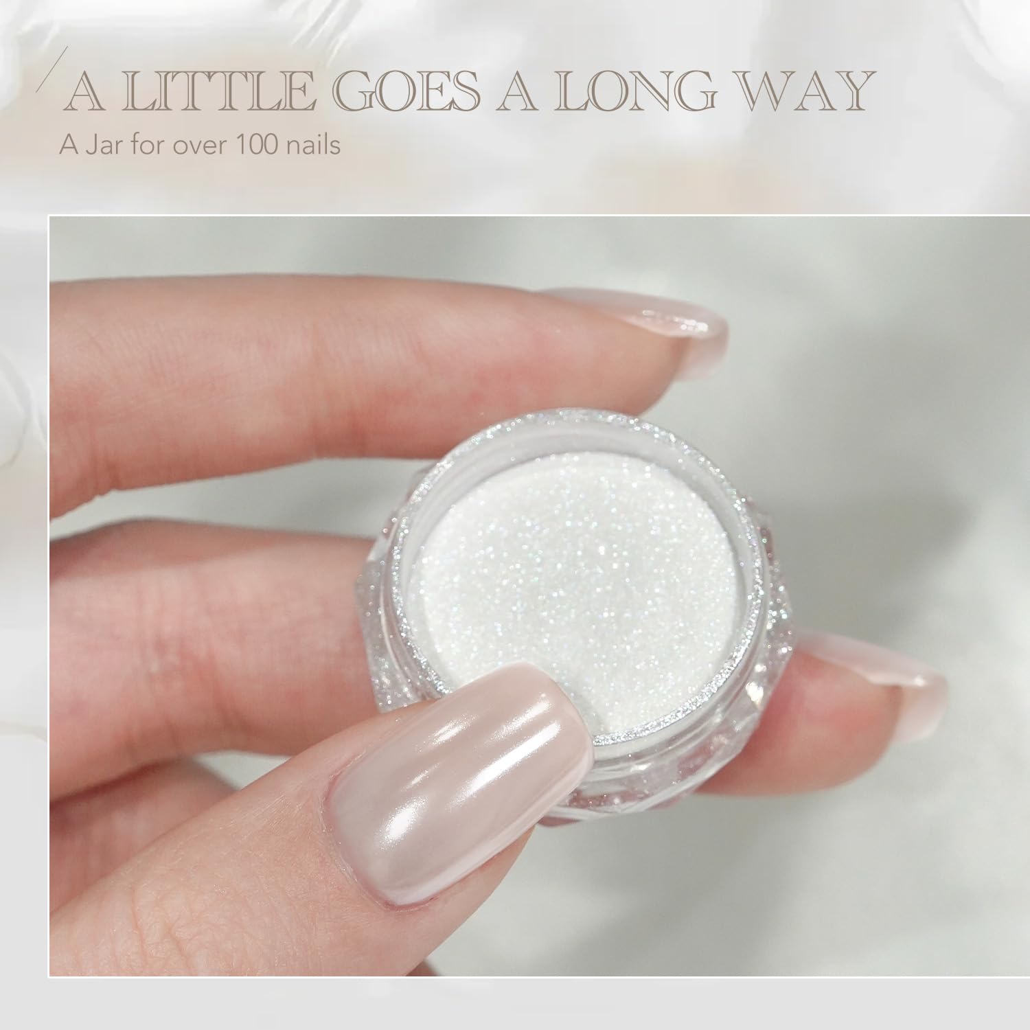GAOY Chrome Nail Powder 2pcs set highlights versatile color possibilities on different base shades.