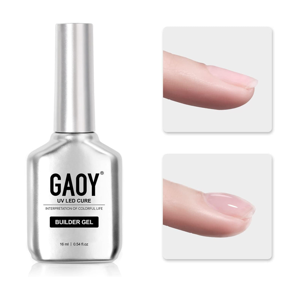 GAOY Clear Builder Gel bottle for durable nail extensions at home