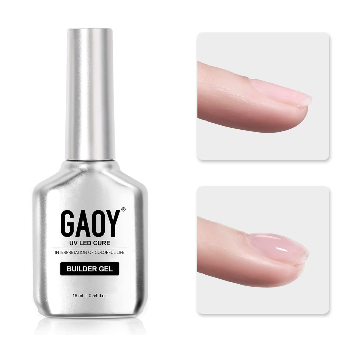 GAOY Clear Builder Gel bottle for durable nail extensions at home