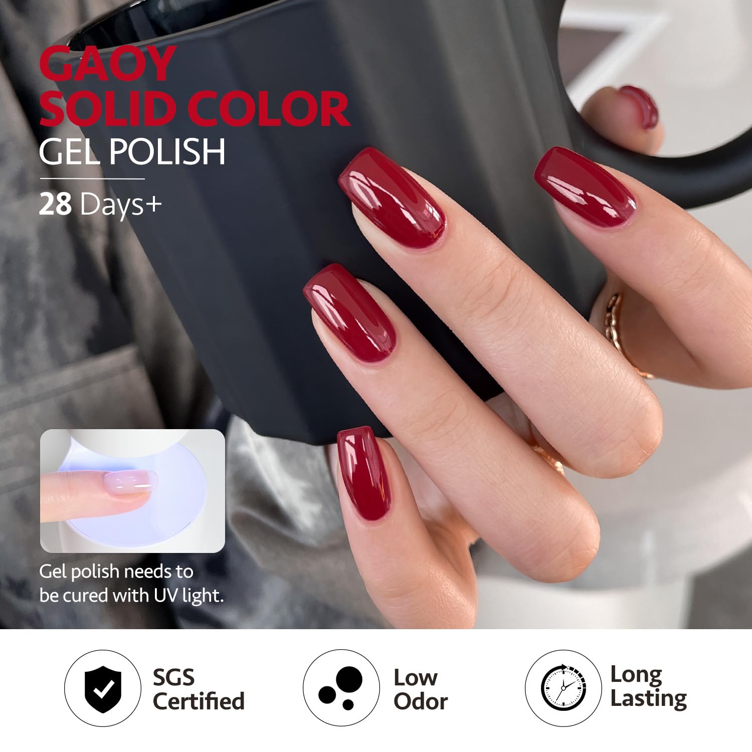 GAOY Colección Bayas, curado rápido en 60 segundos para manicura en casa.
