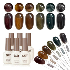 GAOY gel de uñas color marrón lechoso para acabado suave