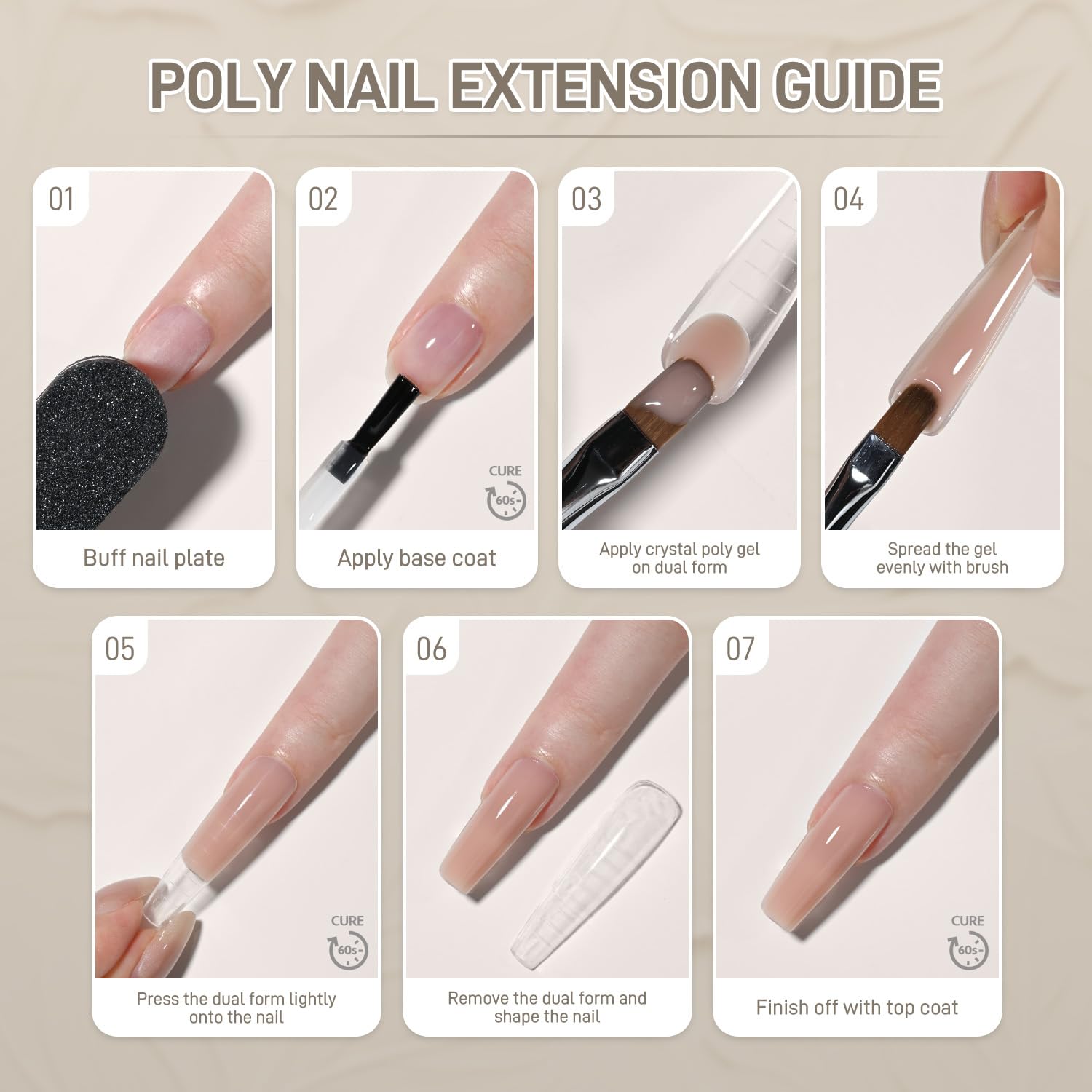 GAOY crystal poly gel at home delivering salon-quality nails.