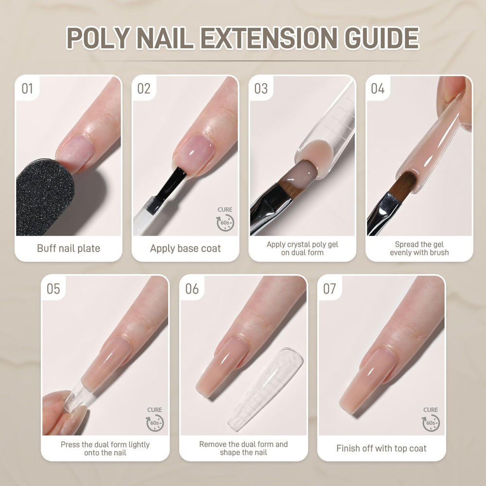 GAOY crystal poly gel at home delivering salon-quality nails.