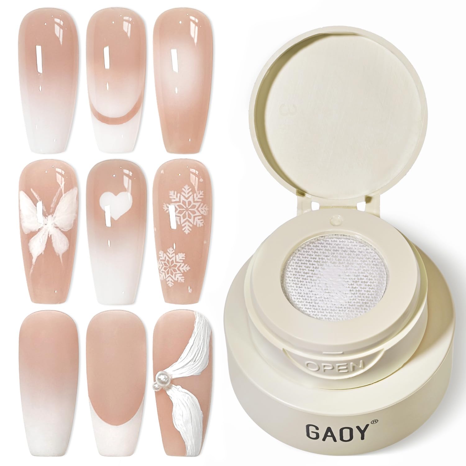 GAOY Cushion Ombre Gel en uso para degradado suave en uñas