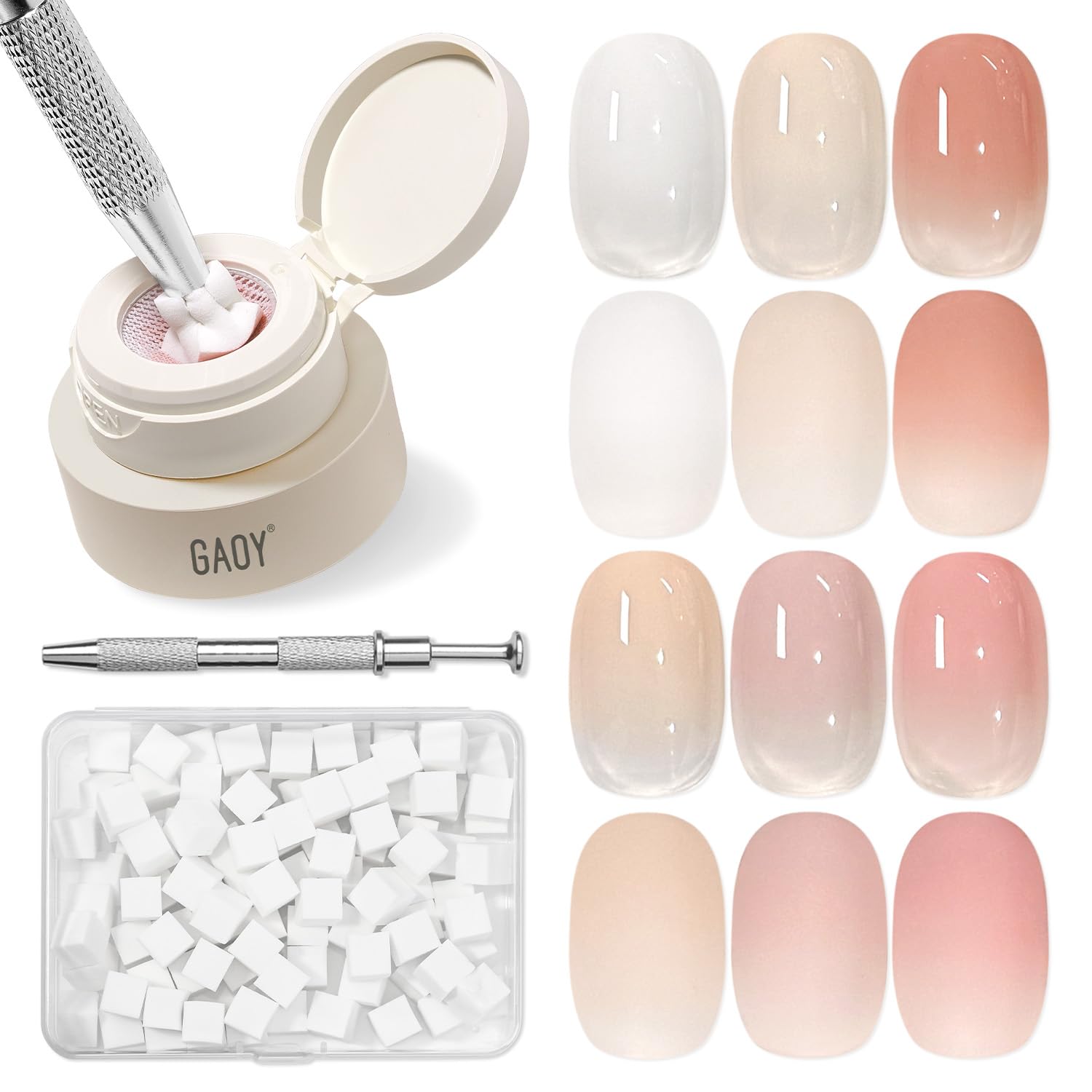 GAOY Cushion Ombre Kit Presentación para crear ombré en uñas en casa