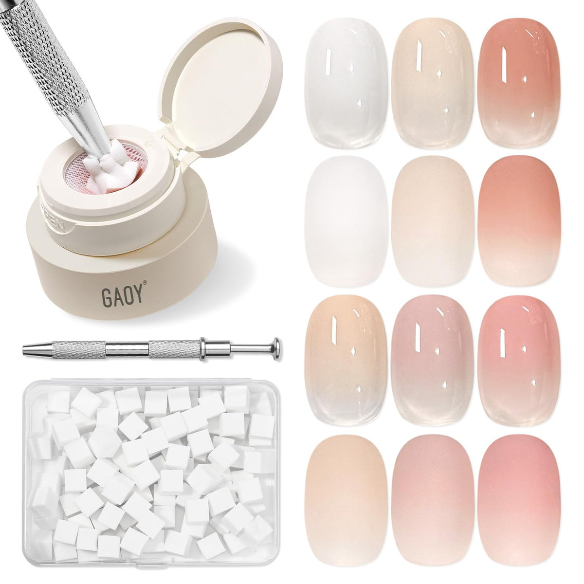 GAOY Cushion Ombre Kit Presentación para crear ombré en uñas en casa