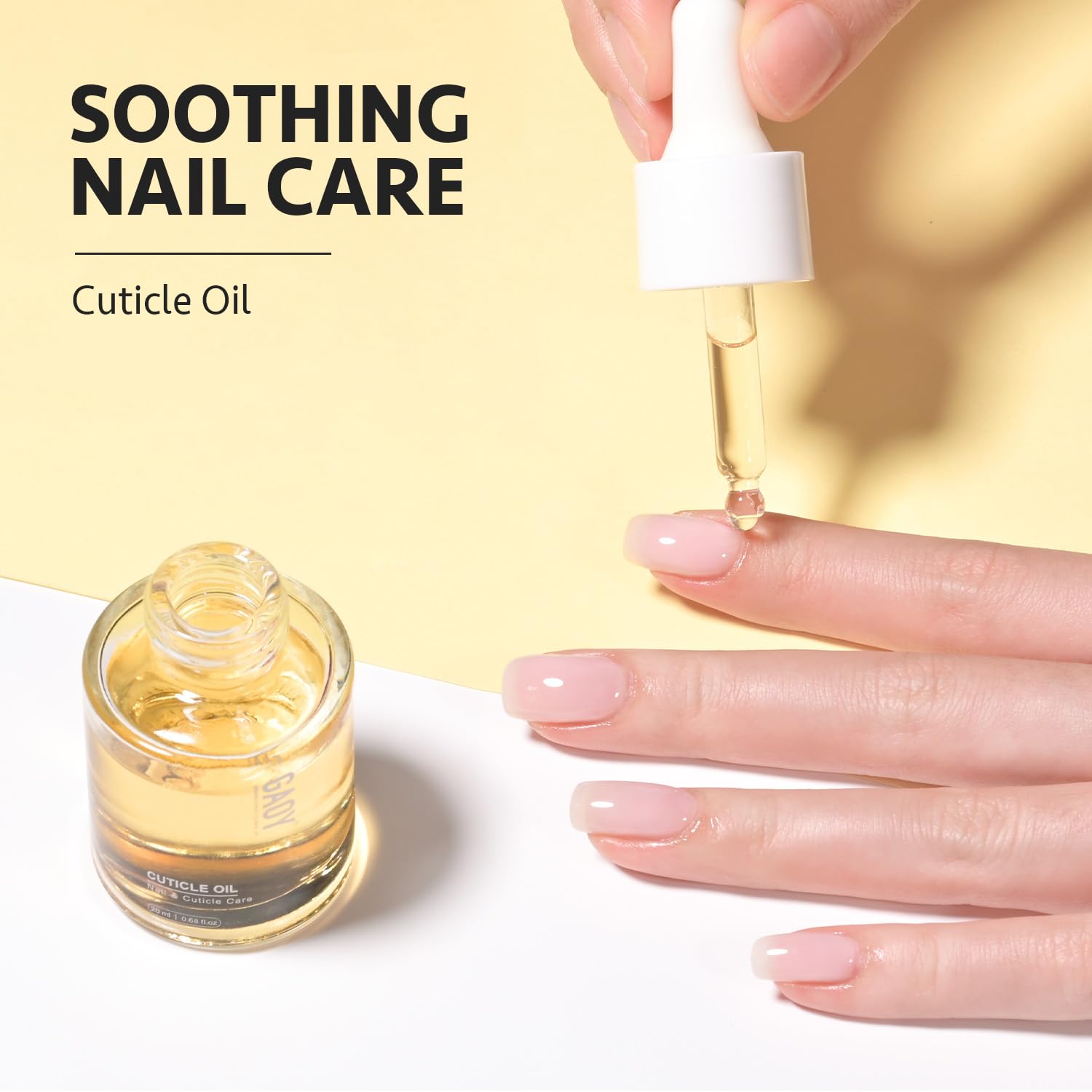 GAOY Cuticle Oil applicator in use delivering hydration to nails.