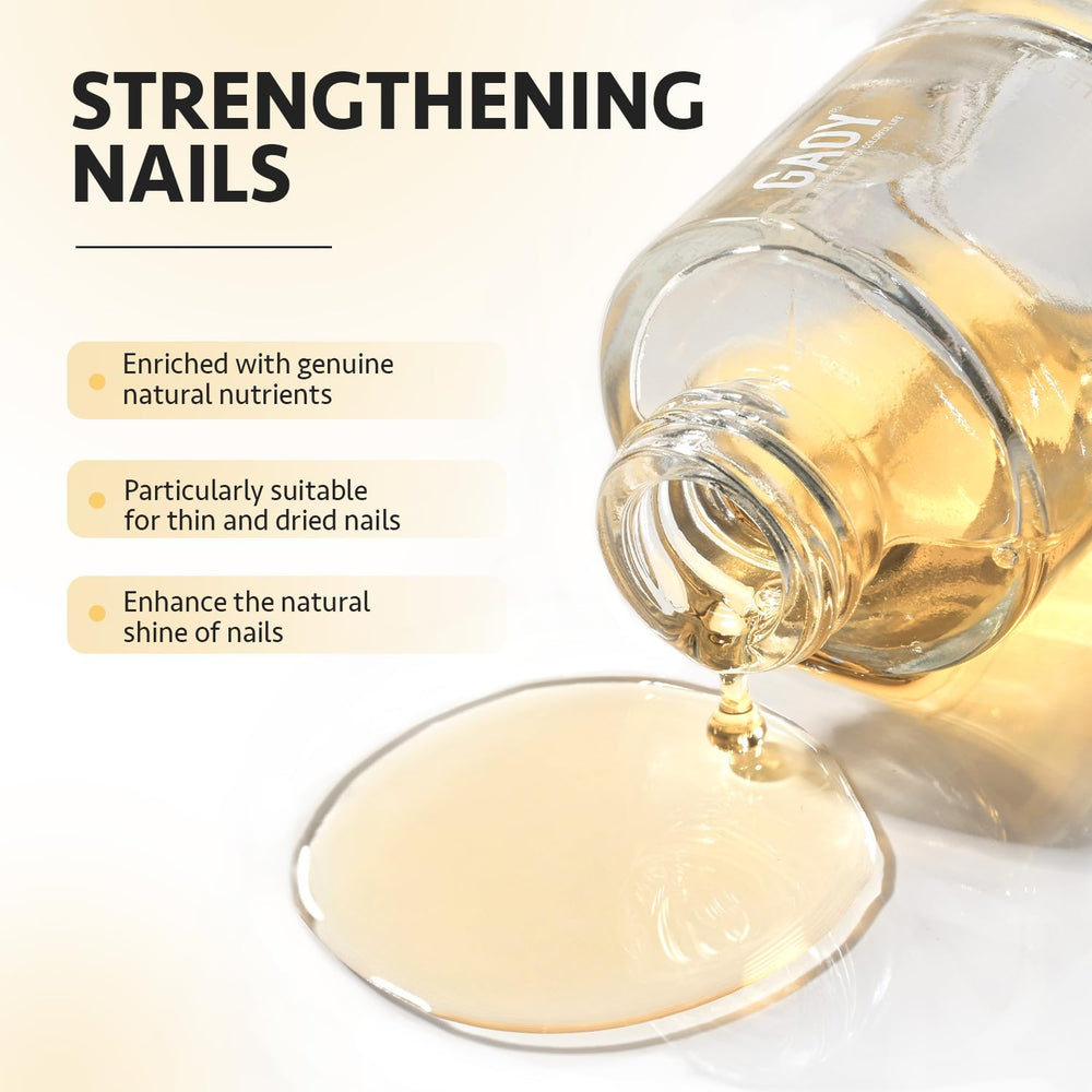 GAOY Cuticle Oil close-up showing shine and neat cuticles.