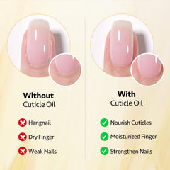 GAOY Cuticle Oil bottle highlighting natural ingredients for nourished nails.