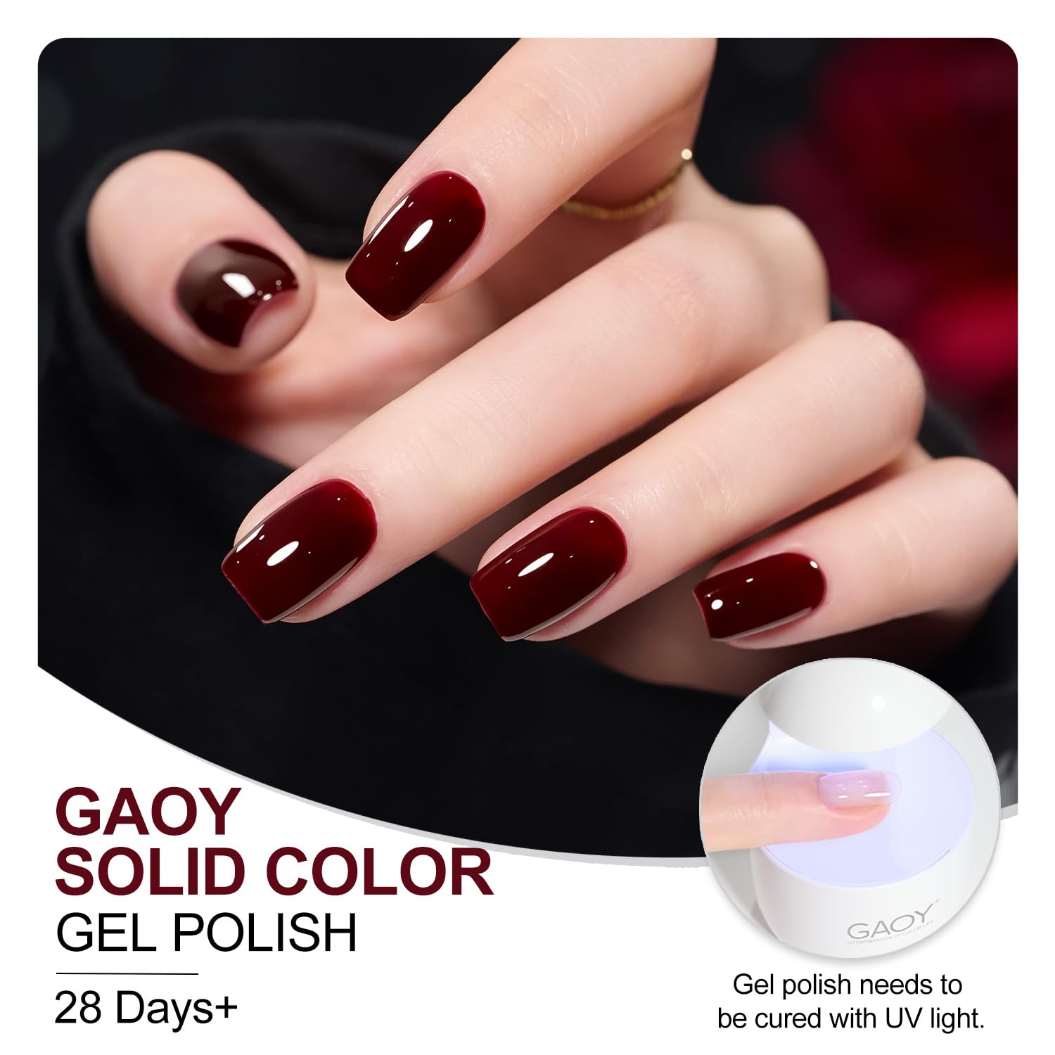 GAOY packaging image highlighting a 16ml gel bottle for home use