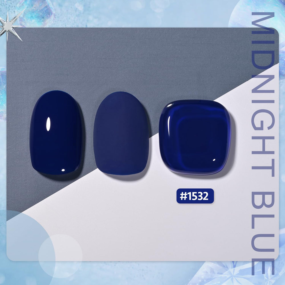 GAOY Deep Blue swatches displaying midnight blue shade for DIY nails.