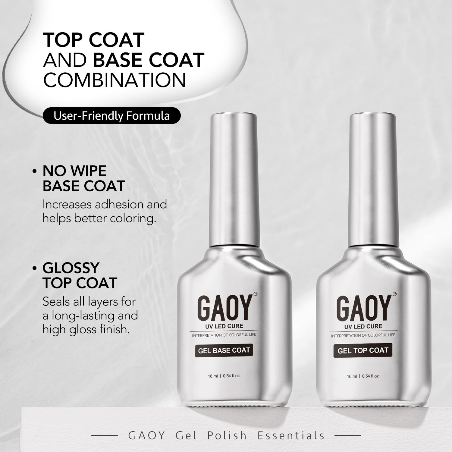 GAOY deshidratante-primer, prepara la superficie para una aplicación suave y duradera.