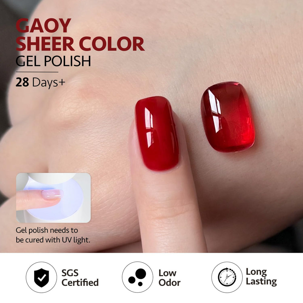 GAOY acabado duradero hasta 4 semanas con base y top coat.