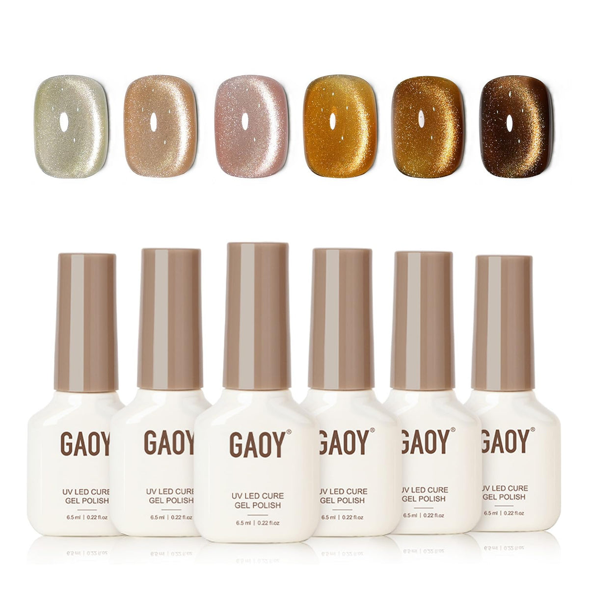 GAOY Cat Eye Gel Uñas con Imán, efecto ojo de gato brillante para manicura en casa.