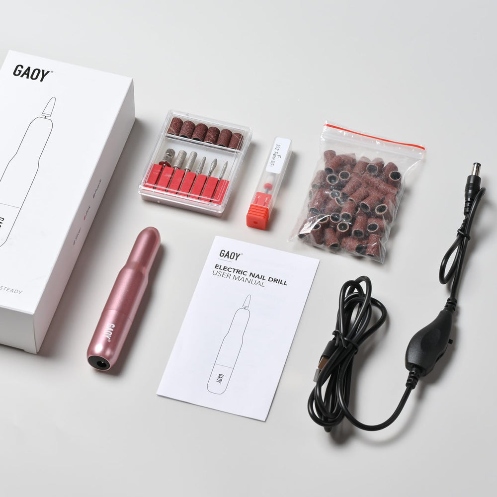 GAOY home-salon friendly tool kit supports acrylic, gel, and natural nails.