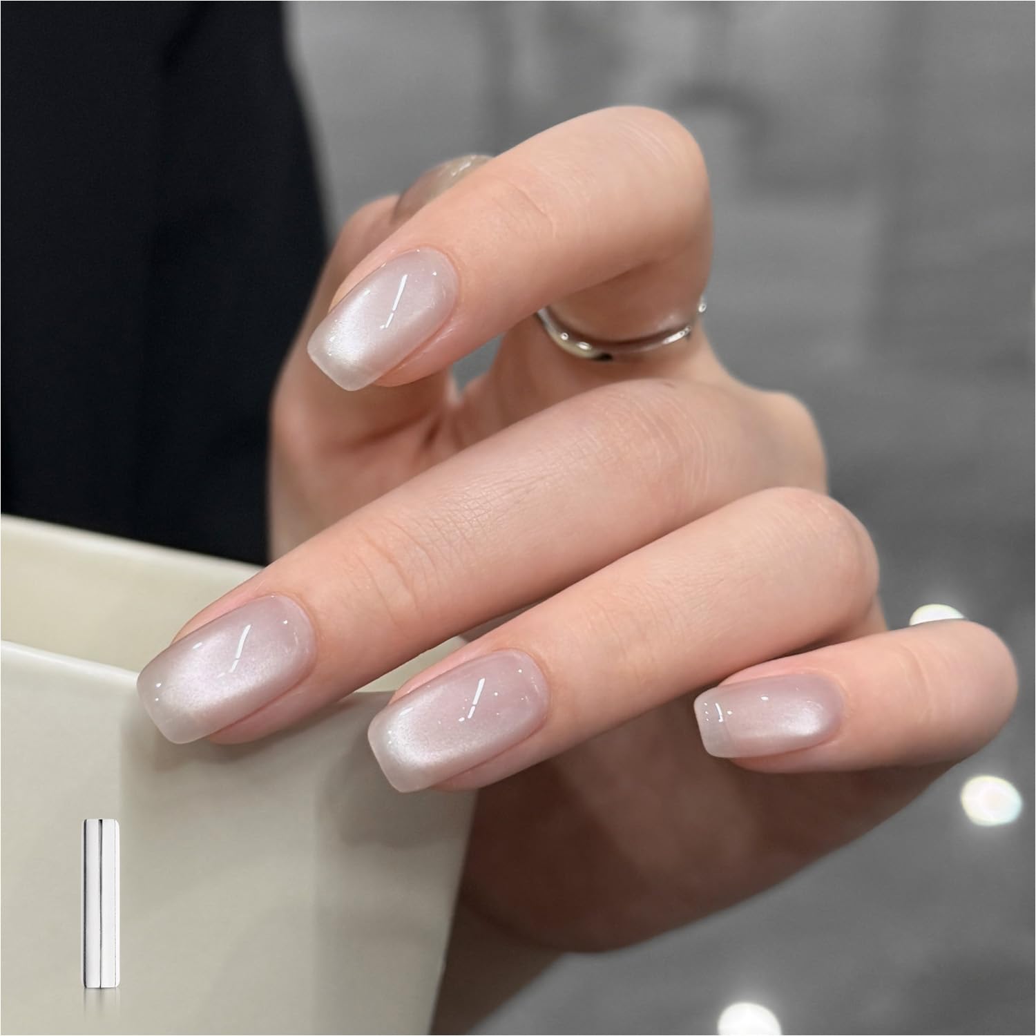 GAOY Esmalte gel efecto ojo de gato gris vidrioso con imán para brillo intenso.