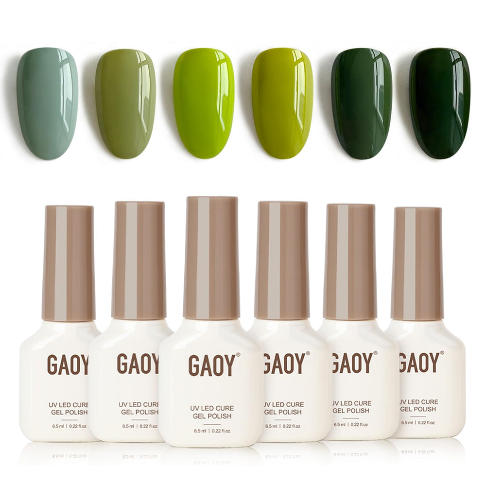 GAOY esmalte gel jade verde brillo para un acabado duradero y glamoroso.