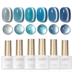 GAOY esmalte gel ojo de gato azul con imán para brillo holográfico
