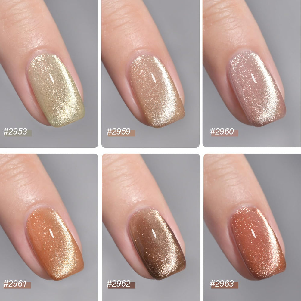 GAOY esmalte gel ojo de gato rosa con brillo glam para uñas modernas.