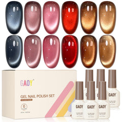 GAOY esmalte gel ojo-gato azul, brillo y destellos sutiles para uñas modernas.