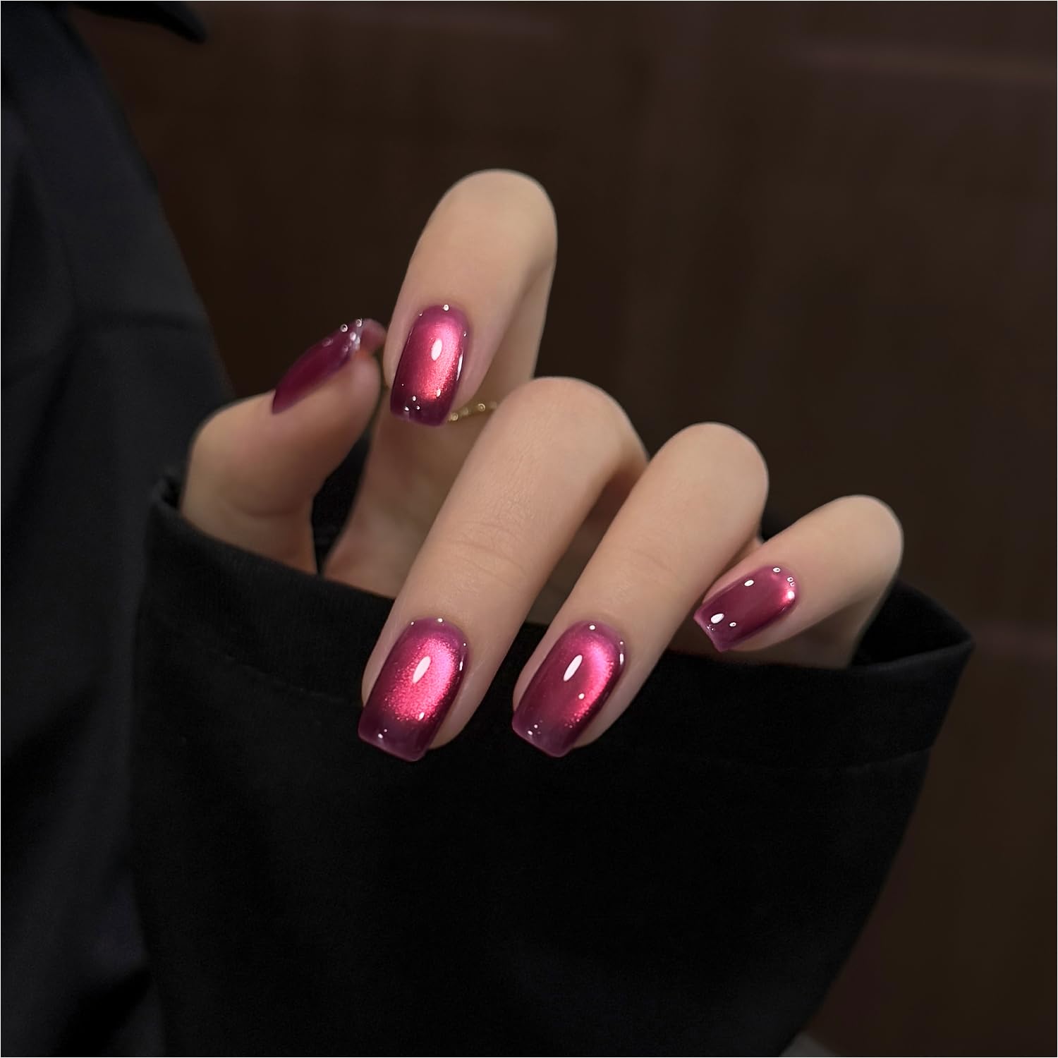 GAOY es esmalte gel ojo de gato rosa con brillo intenso para uñas