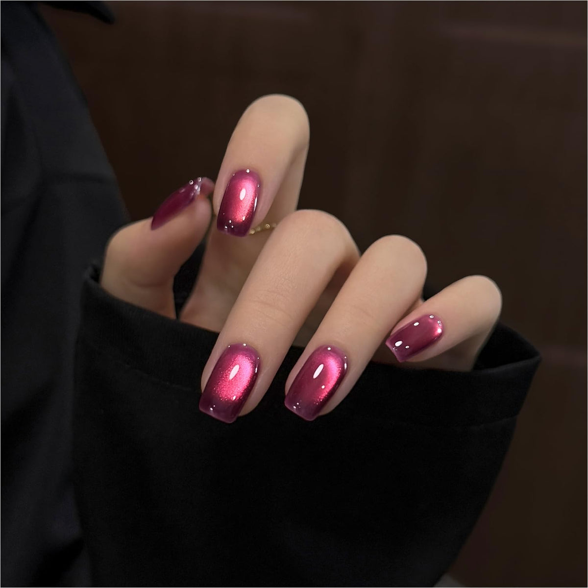 GAOY es esmalte gel ojo de gato rosa con brillo intenso para uñas