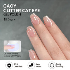 GAOY Glassy Cat Eye Gel de 16 ml para acabado duradero.