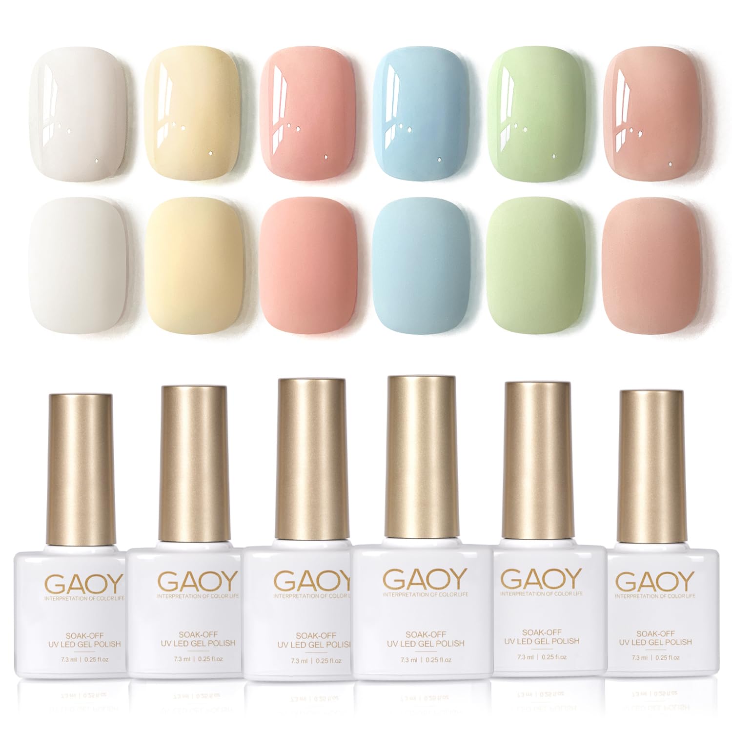 GAOY esmalte gel azul de primavera con acabado brillante para uñas.