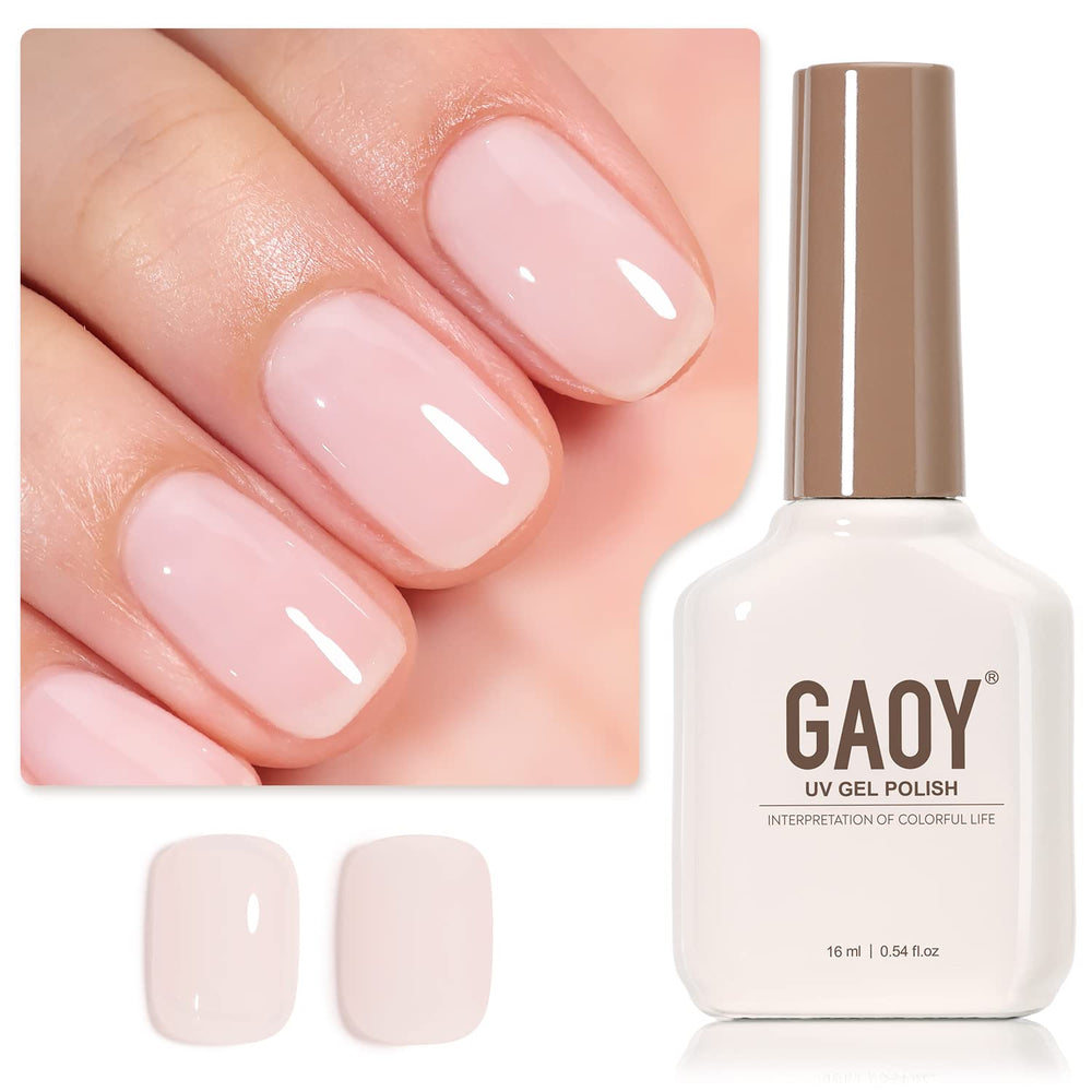 GAOY Esmalte gel translúcido rosa claro en botella para un brillo suave