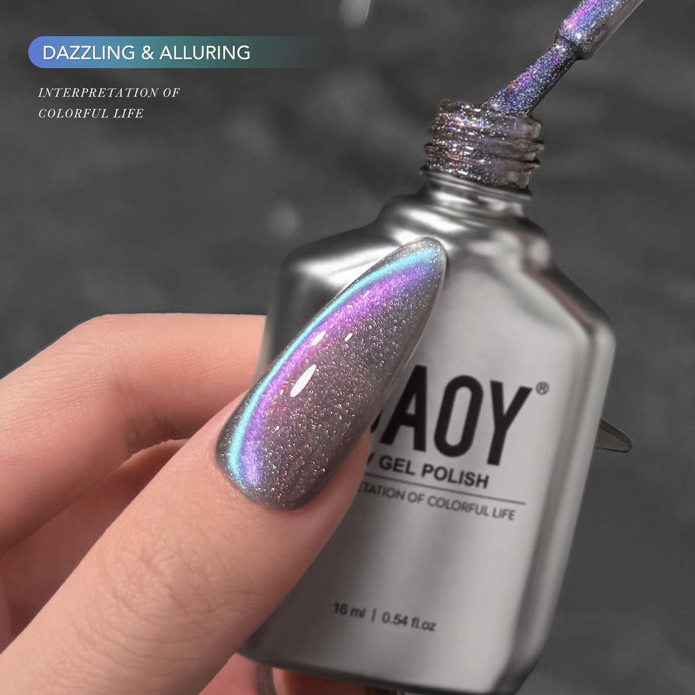 GAOY Acabado translúcido arcoíris, añade profundidad a la manicura.