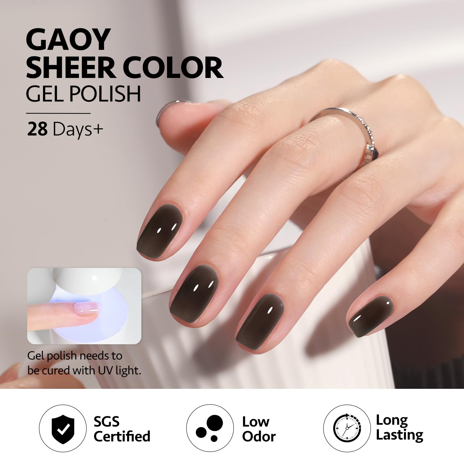 GAOY esmalte gel translúcido blanco, base para decoración sutil