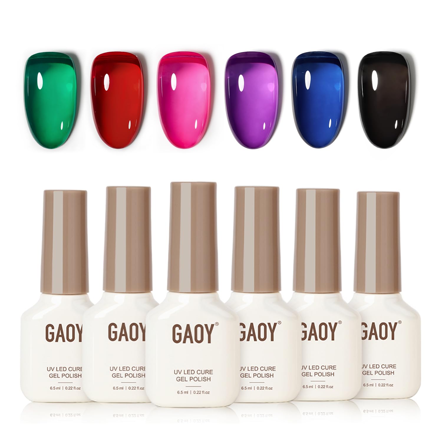 GAOY esmalte gel translúcido verde para uñas en casa.
