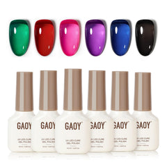 GAOY esmalte gel translúcido verde para uñas en casa.