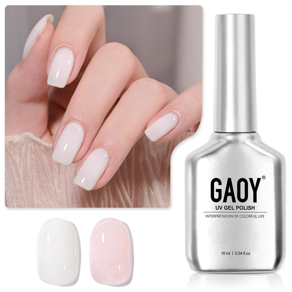 GAOY Esmalte gel translúcido rosa claro en botella para capas suaves