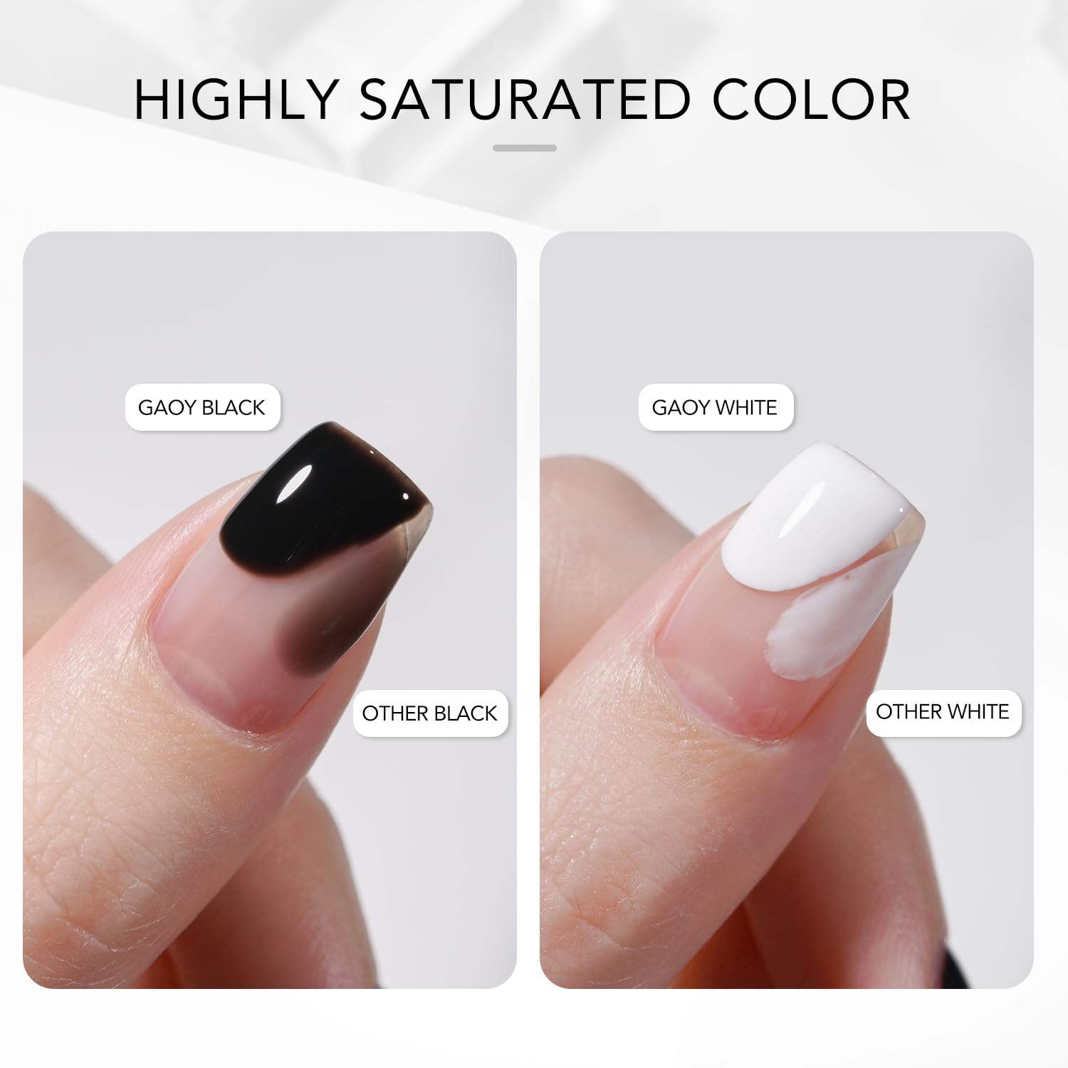 GAOY gel negro de uñas para color intenso y duradero