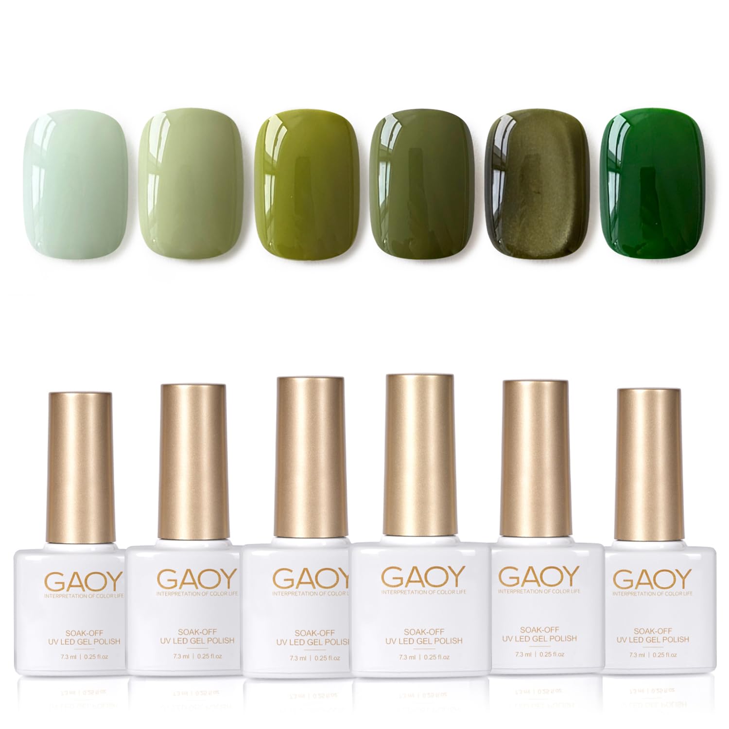 GAOY gel verde oscuro con efecto Cat Eye para uñas brillantes