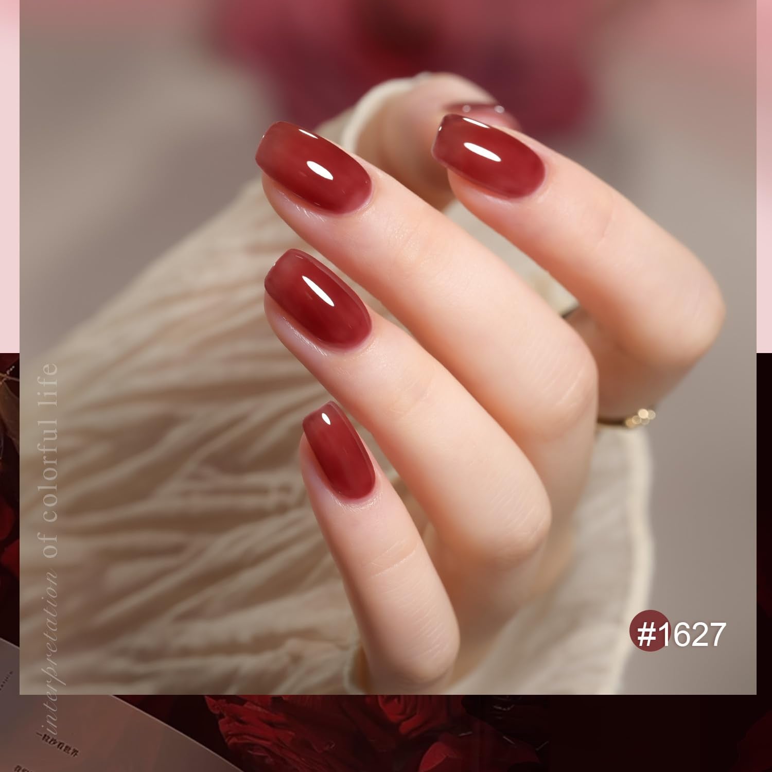GAOY Rose Garden Jelly Gel: acabado semitransparente para look natural.