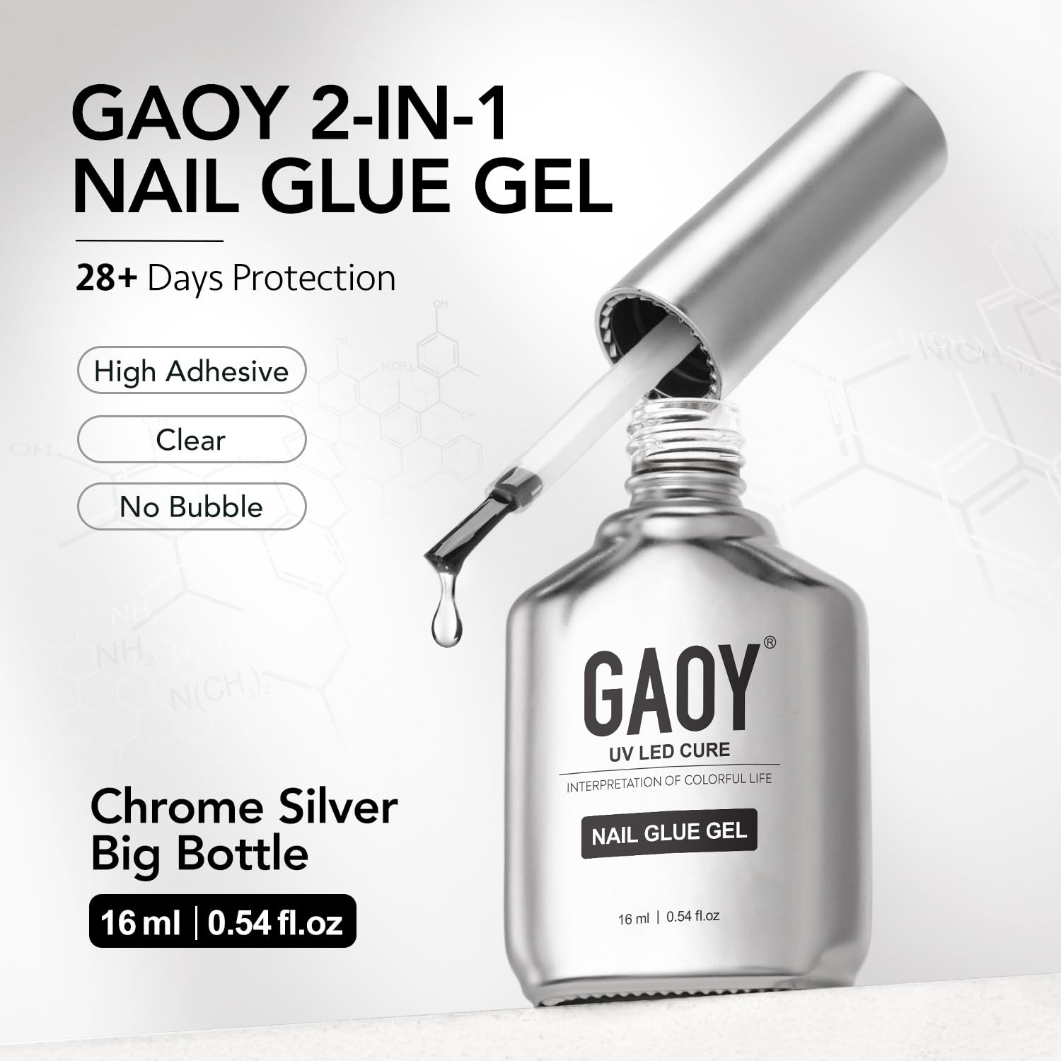 GAOY extensión de uñas en casa con resultados potenciales y control.