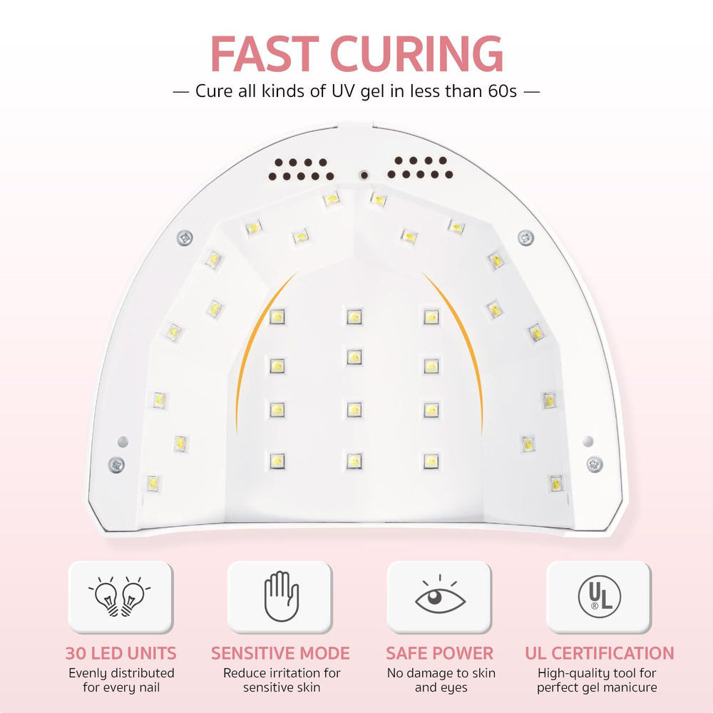 GAOY lamp with smart sensor enables hands-free curing for convenience.